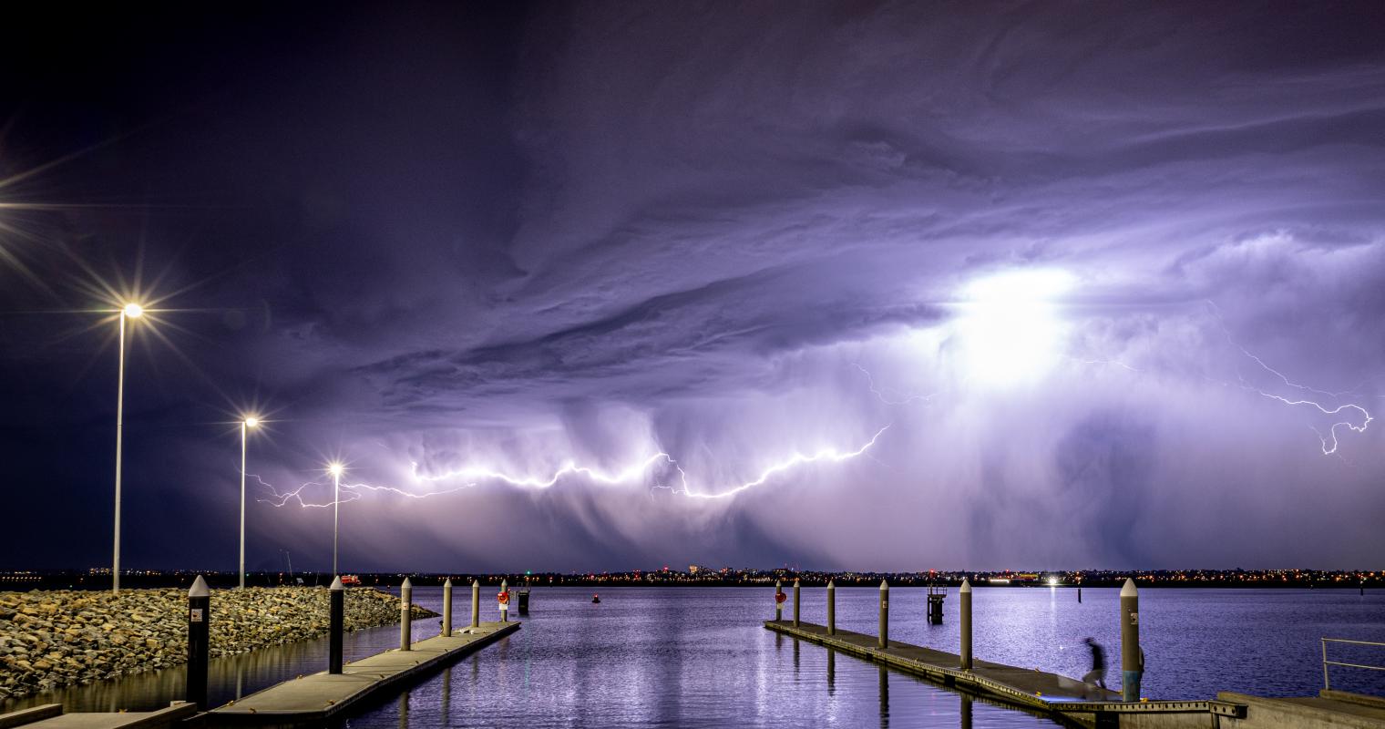 photo of storm over water